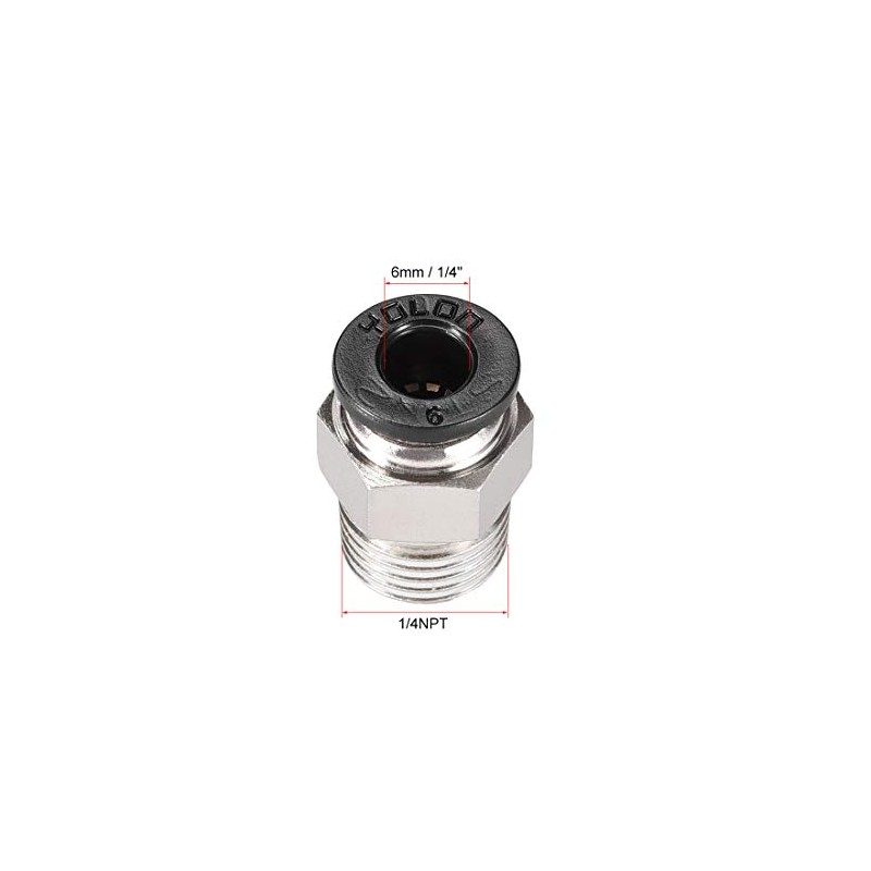 sourcing map Straight Pneumatic Push to Quick Connect Fittings 1/4NPT