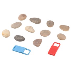 TEHAUX 10 Pack Hand Painted Stones Set with Bracket Kids DIY Rocks Natural 2-4cm Ideal for