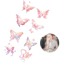 Tattoo Stickers Butterfly 2 Weeks 5pcs Waterproof Korean Tattoo Butterfly Rainbow