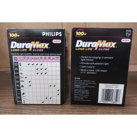Phillipa / Duramax Phillips DuraMax G30 100w Globe Bulb - White - #811608 - Value Priced 2 Pack