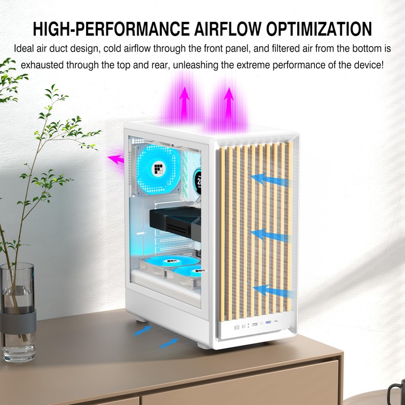 FOIFKIN M1 PC Case -Walnut Front pane Pre-Installed 4 PWM