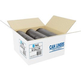 Reli. Premium 50 Gallon Trash Bags | 150 Count | Made in USA | Heavy Duty | Bulk | SuperValue | Black Multi-Use Garbage Bags