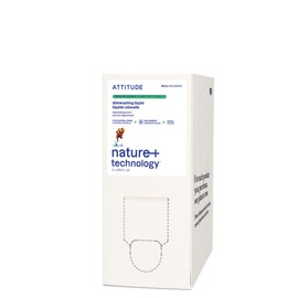 ATTITUDE Dish Soap Refill, EWG Verified, Plant-Based & Vegan Dishwashing Liquid, Naturally Derived, Green Apple & Basil Scent, 67.6 Fl Oz