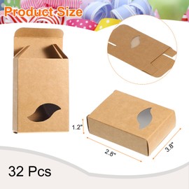 sourcing map 32Pcs Soap Packaging Boxes 2.8x3.8x1.2 Inch Kraft Soap Box with Window Mini Soap Present Treat Gift Box for Bakery Candy Packaging Jewelry Display (Leaf Shape, Brown)