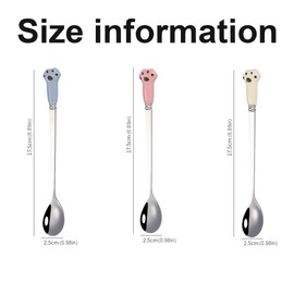 XPEX 3 Stück katzenlöffel Katze Edelstahl, Katzen löffel Paw Cat Can Spoon Hundelöffel aus Edelstahl zum Füttern von Nassfutter für Haustiere