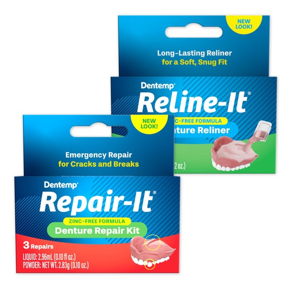 Dentemp Repair-it Denture Repair Kit & Reline-it Denture Reliner -