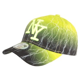Eclyr Fashion NY Baseball Cap for Kids, Neon Yellow and Black, 7 to 12 Years - Boys Size, Yellow, yellow