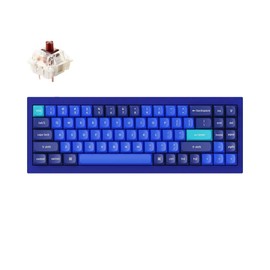 Keychron Q7 Wired Custom Mechanical Keyboard, 70% Layout QMK/VIA Programmable Macro with Hot-swappable Gateron G Pro Brown Switch Double Gasket Compatible with Mac Windows Linux - Navy Blue A