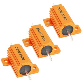 ETOPARS 3 Pcs 25W 15 Ohm 5% Aluminium Casing Wirewound Resistor Load Resistors Tap Resistor Chassis Mounting Wirewound Golden Housing Resistor