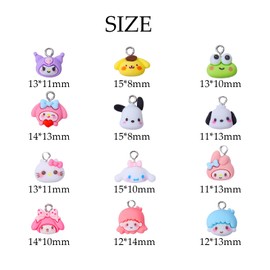 TBFYS 48PCS Cute Cartoon Resin Charms for Jewelry Making, 3D Mini Animal Charms Pendant for DIY Craft Earrings Bracelet Necklace 12Styles (solid)