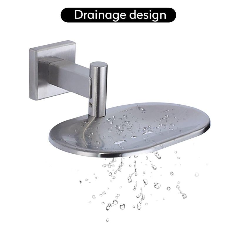 Leyden Bathroom Toilet Soap Dish, Silver Soap Holder for Shower