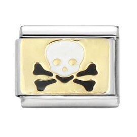 AKKi jewelry Italian Italy Charms for Bracelet Classic Links Charm, Silver Gold Stainless Steel Links Cult Flower Animals Heart for Base Bracelet Shiny Matt Colour Compatible with Original Rhinestone,