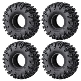 MORFUM 4PCS 1.0" Tires Crawler Mud Terrain Wheel Tires 64 * 24mm Soft Rubber Terrain Wheel Tires Set Compatible with TRX4M AX24 Axial SCX24 FCX24 Redcat Ascent-18 1/18 1/24 RC Crawler Car (A)