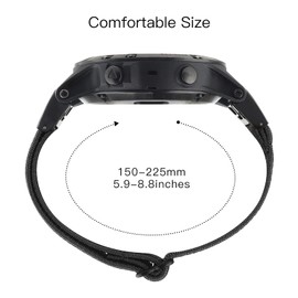 Adjustable Nylon Elastic Bands Compatible with Garmin Fenix 5/Fenix 5plus/Fenix 6/Fenix 6pro/Forerunner 935, 22mm Width Breathable Replacement Band for Forerunner 945/Approach s60 (Black)