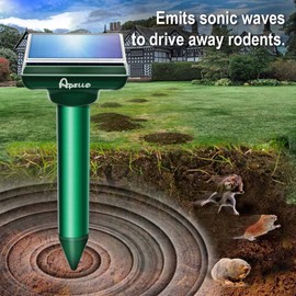 Apello 8 Pack Mole Repellent Gopher Repellent Ultrasonic Mole Repeller Solar Powered Chipmunk Repellant Ultrasonic Outdoor No Trap No Vole Poison Harm to Your Lawn