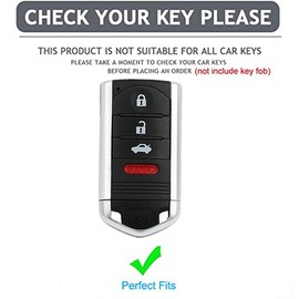 AIOEUOIA TPU for Acura Key Fob Cover with Keychain Keyless Entry Remote Control Key Fit for Acura ILX RDX TL ZDX 4 Buttons Smart Key Shell (Black)