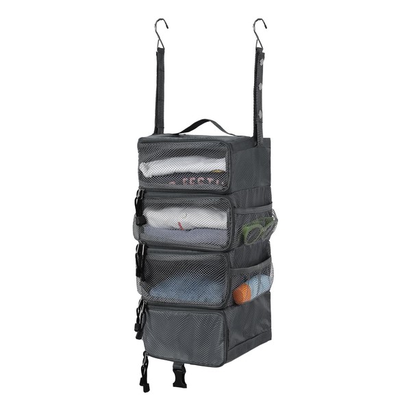 Surblue Hanging Travel Organizer Portable Hanging Luggage Organizer Multiple Compartments
