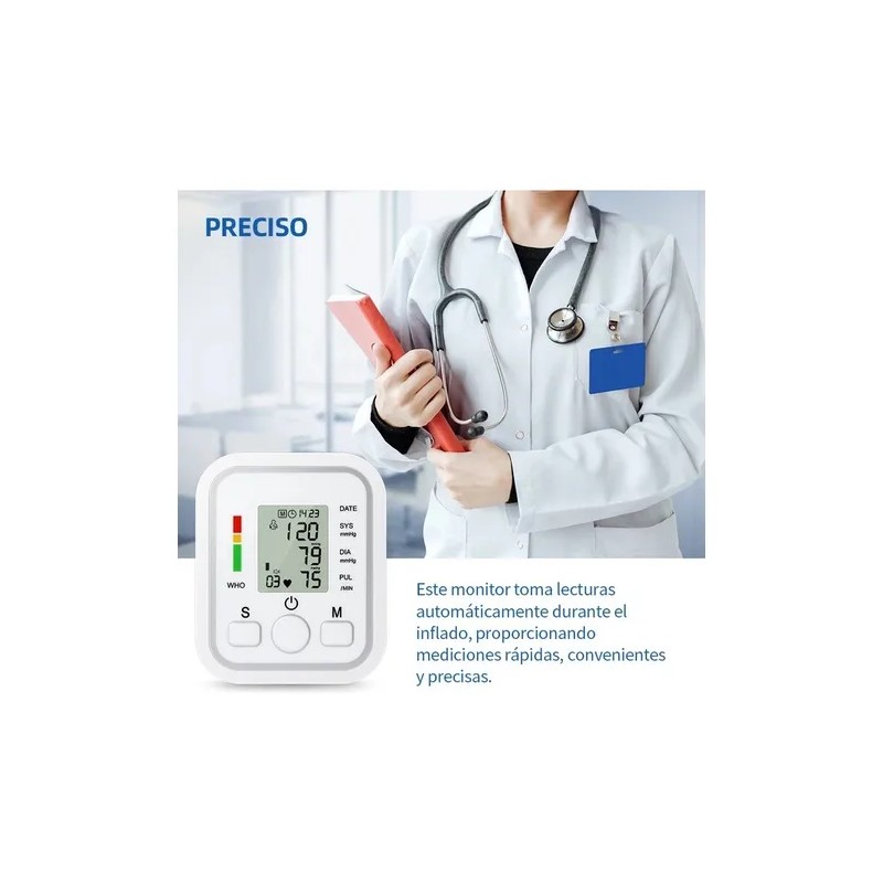 Tensimetro Electrnico Estilo De Brazo Inteligente Blanco