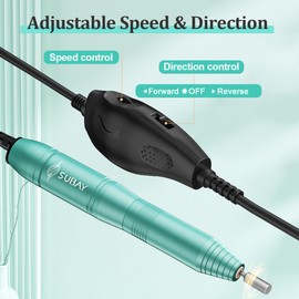 SUBAY Electric Nail Drill Machine, Compact Electric Nail File for Acrylic Gel Nails, E file Nail Drill Come with 11Pcs Nail Drill Bits and Sanding Bands for Salon Home Use Green