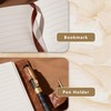 B6 Leather Journal Notebook with Combination Lock, Travel Refillable Ruled