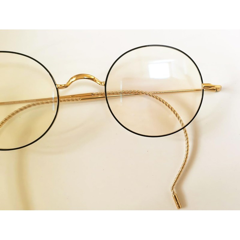Circleperson Pure Titanium Eyeglasses Vintage round Cable temple Light Weight