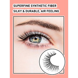 Wispy Cat Eye Lashes False Eyelashes Natural 10mm Short Lashes Pack Soft Strip Eyelashes 3D Volume C Curl Natural Eyelashes 7 Pair Siligli Eyelashes