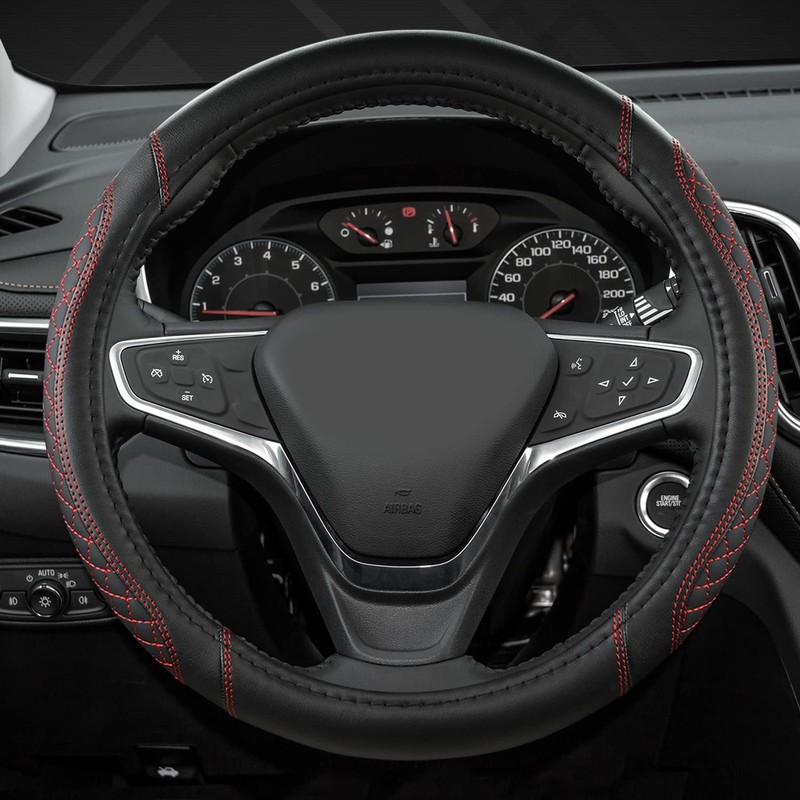 GIANT PANDA PU Leather Steering Wheel Cover Compatible with Renault