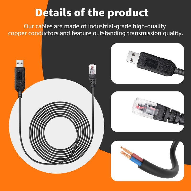 MONDGE 13.12Ft USB to RJ11 Radar Detector Power Cord -