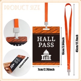 6 Sets PVC Hall Pass for Classroom Chalk Style Hall Pass Lanyards School Passes Set for Teacher Must Have School Classroom Essentials