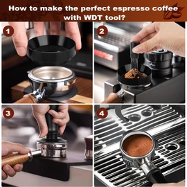 Espresso Accessories Kit 58mm, Coffee Tamper with Spring Loaded Calibration, WDT Tool and Dosing Funnel Set Fits Espresso Machine Press and 58mm Portafilters