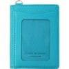 Slip-On Noir Pass Coin Case, Turquoise Blue A-NSL-3202 Genuine Leather