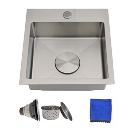 16 Inch Bar Sink Undermount – Delironexu 18 Gauge Stainless Steel Small Kitchen Sink, 16"x18"x8" Small Bar Sinks, Wet bar sink with Brushed Finish for Outdoor, RV, and Prep Use