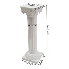 Wedding Roman Columns 2/4PCS, White European Decorative Columns, Wedding Landscape, Adjustable Height (34.65 inches), Sturdy Plastic Base, Event Backdrops for Parties, Gardens, Church Decorations (4)