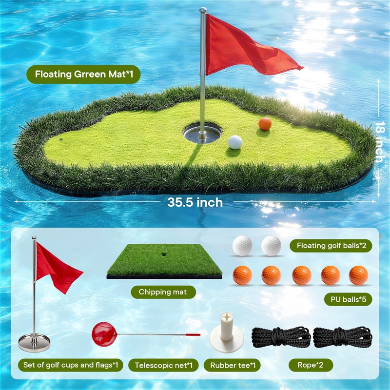 Floating Golf Green for Pool, Pool Golf Game Putting Green