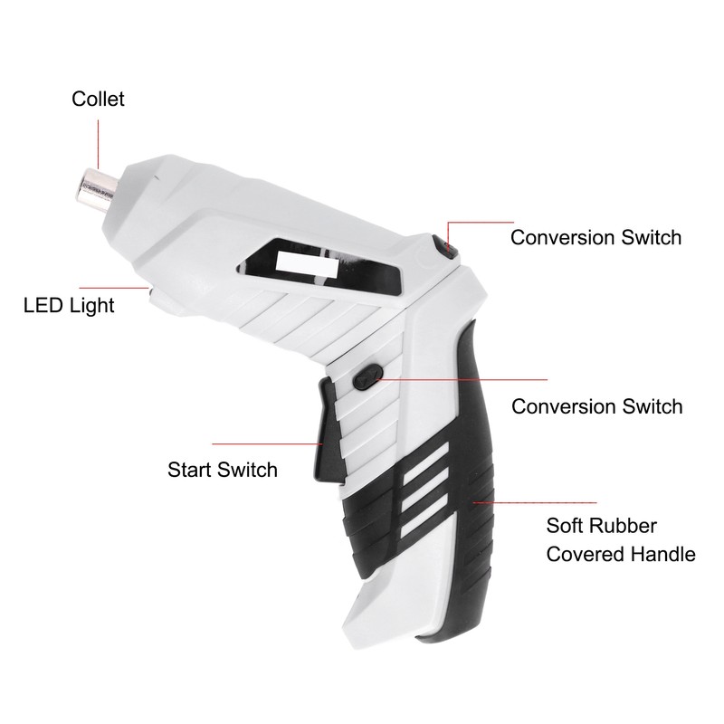 Electric Screwdriver Rechargeable Cordless with 2pcs Bit Tool Set Kit