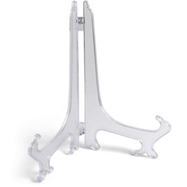 iGadgitz Home U7008 - Folding Plate Holder Decorative Plate Stand Ornamental Plate Easel Picture Frame Holder - Small/Medium/Large Sizes - Clear - Medium (1 Piece)