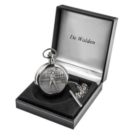 De Walden Golfing Gifts for Men Pewter Golf Pocket Watch and Chain Birthday Retirement Graduation Anniversary Christmas Any Occasion Gift for a Golfer