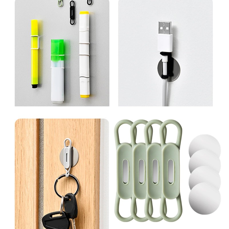 MEELYHOME 4 Pcs Magnetic Pen Holder for Desk, Refrigerator, Whiteboard,