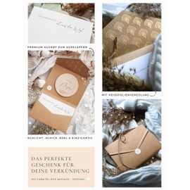 Joli Coon Du wirst Papa Wooden Disc with Folding Envelope and Seal Sticker - Pregnancy Announce Dad