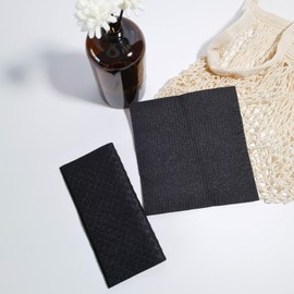 Ecoliko Black Sponge Cloths for Kitchen [Pack of 6] Made of Wood and Cotton | Sustainable Cleaning Cloths & Organic Dish Cloths without Microfibre - Washable at 60 Degrees & Lint-Free - 16 x 17 cm