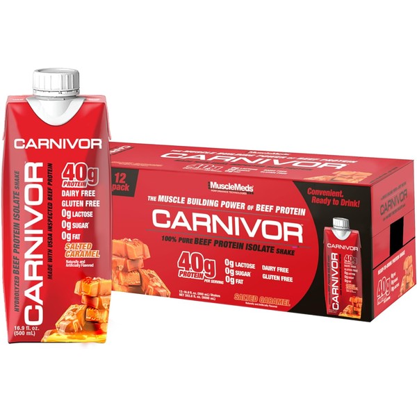 MuscleMeds Carnivor RTD, Ready to Drink Protein, Lactose Free, Sugar