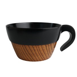 J-kitchens Outdoor My Stacking Soup Cup, Black, Wooden, Φ4.5 x 2.6 inches (11.5 x 6.5 cm)