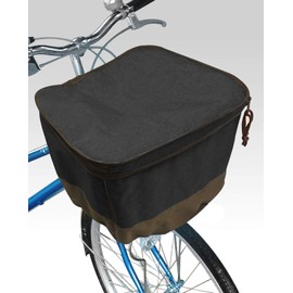 TOP 2-Tier Large Front Basket Cover, Black (Recommended Size: Upper Circumference 52.8 - 54.7 inches (134 - 139 cm)) Bicycle