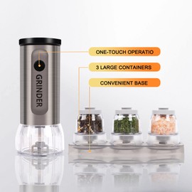 Weglad Electric Salt and Pepper Grinder Set, Adjustable Coarseness Salt and Pepper Shakers Set, Automatic Battery Operated Salt Grinder Refillable, Housewarming Gifts New Home Essentials