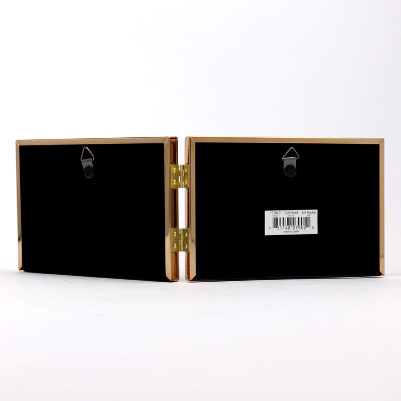 Lawrence Frames Bead Border Design, 6x4 Double, Gold