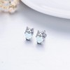 JUSTKIDSTOY Hypoallergenic Cat Earrings 925 Sterling Silver Cute Animal Kitten