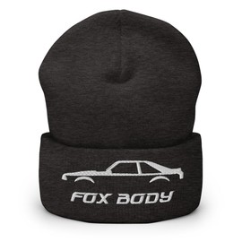 Fox Body 3rd Gen Stang Owner Gift Street Racing Project CarCuffed Beanie Dark Grey