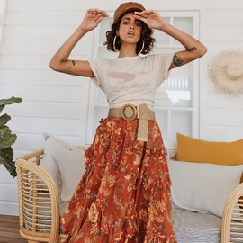 JASGOOD 4 Pack Elastic Wide Belts for Women- Fashion Straw Woven Elastic Stretch Waist Band Belt Summer Bohemian Ladies Beach Dress Belts