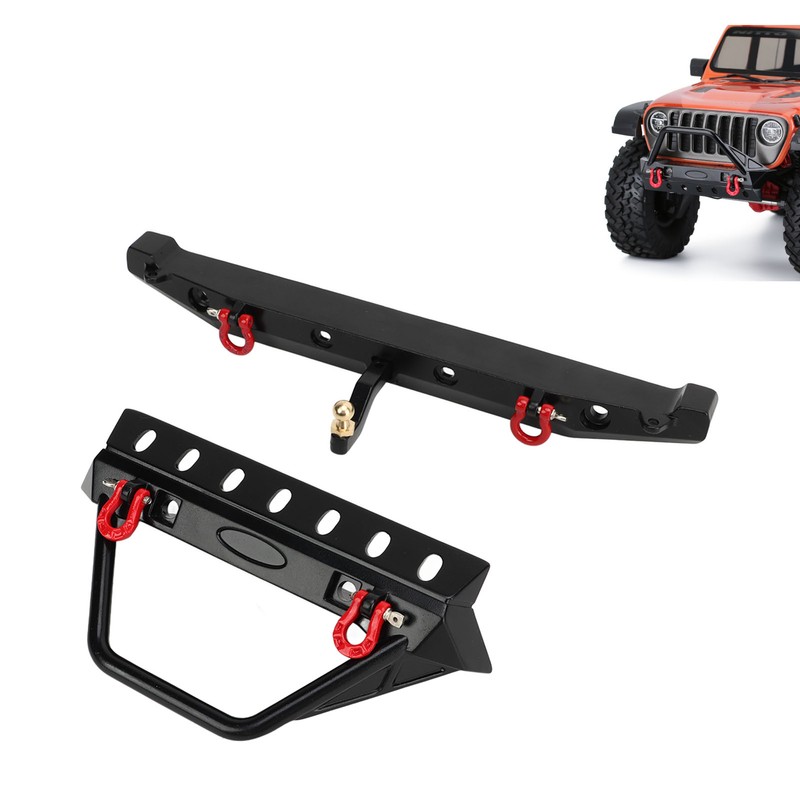RC Crawler Bumper Black Front and Rear Bumper with Winch