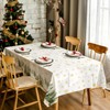 AIBIIN Christmas Tablecloth Winter Forest Golden Snow Deer Waterproof Tablecloth
